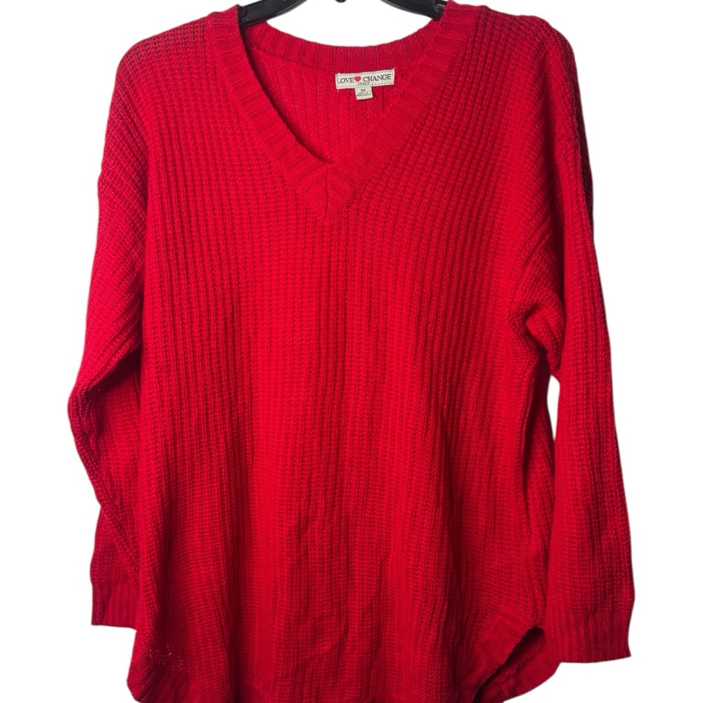 Cozy Red V-Neck Sweater